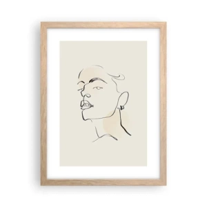 Poster în ramă de stejar deschis - O privire mândră - 30x40 cm