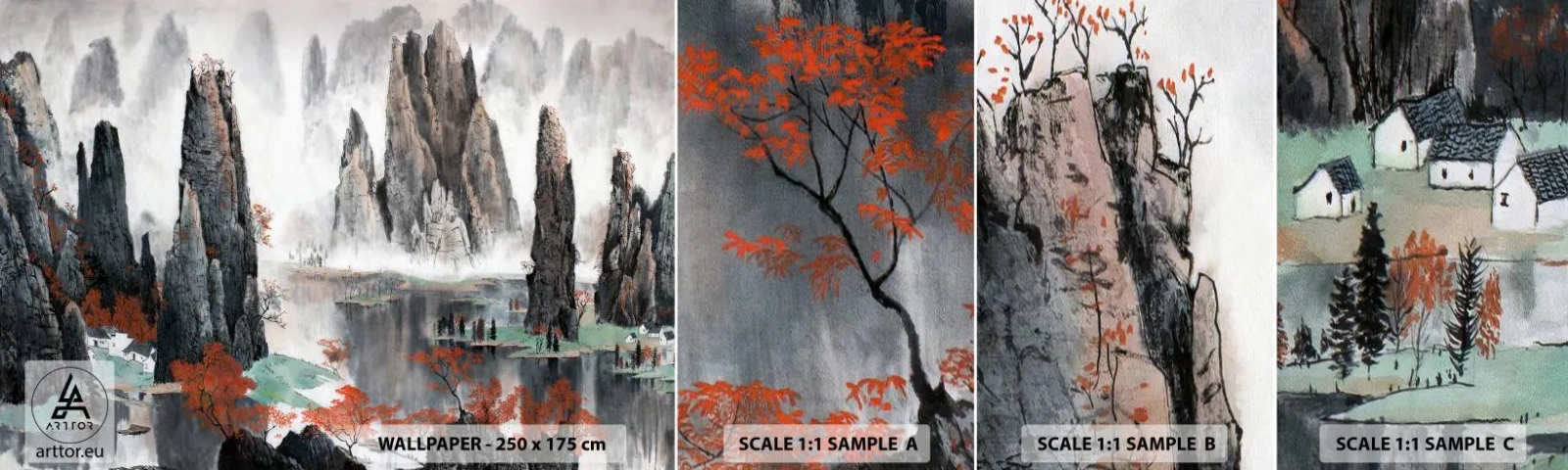 Mostră de Tapet Standard Eco - Gardieni puternici - Abstracția, Fantezie, Peisaj - 100x30 cm