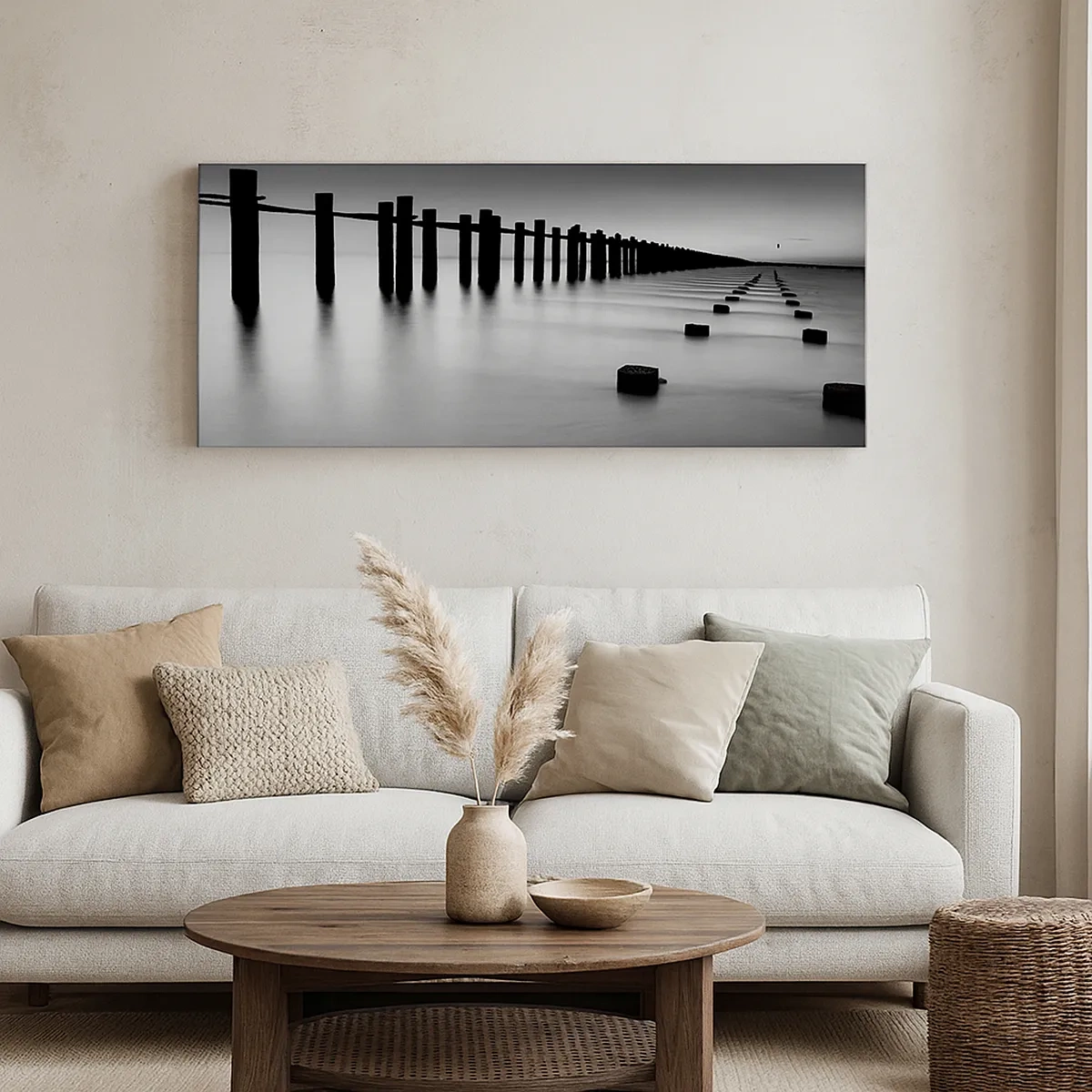 Tablou pe pânză - În depărtare gri în ceață - 30x30 cm