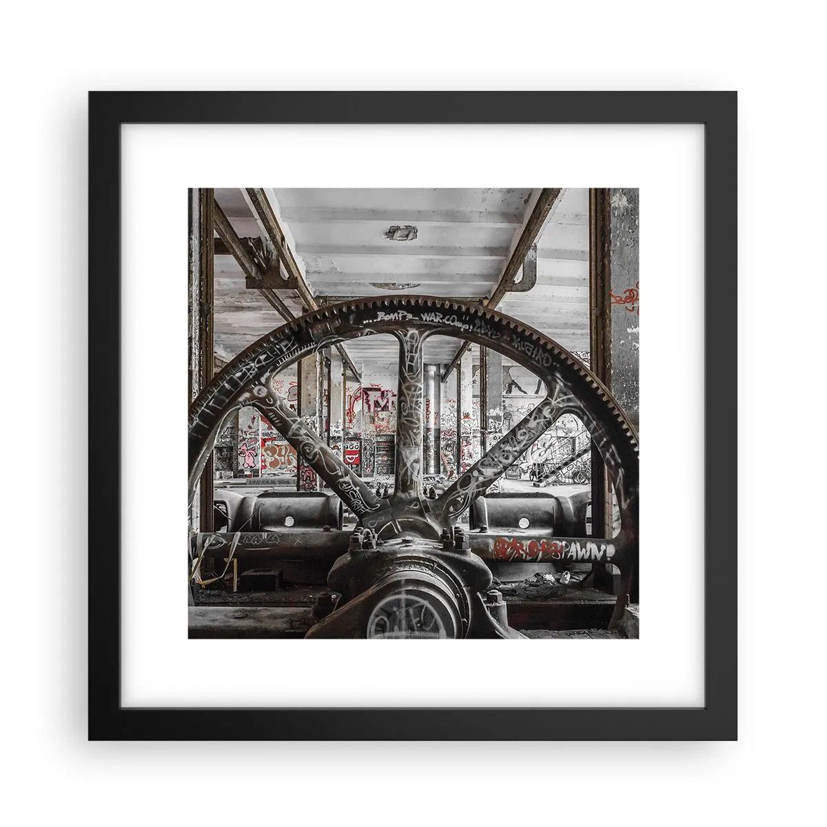 Poster în ramă neagră - Viața secretă a unei fabrici - 30x30 cm