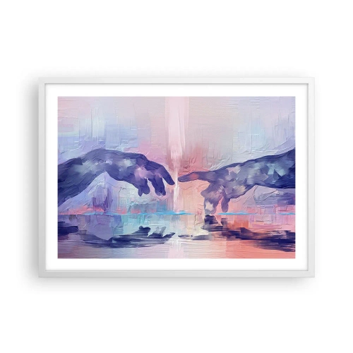 Poster în ramă albă - Scânteia divină a vieții - 70x50 cm