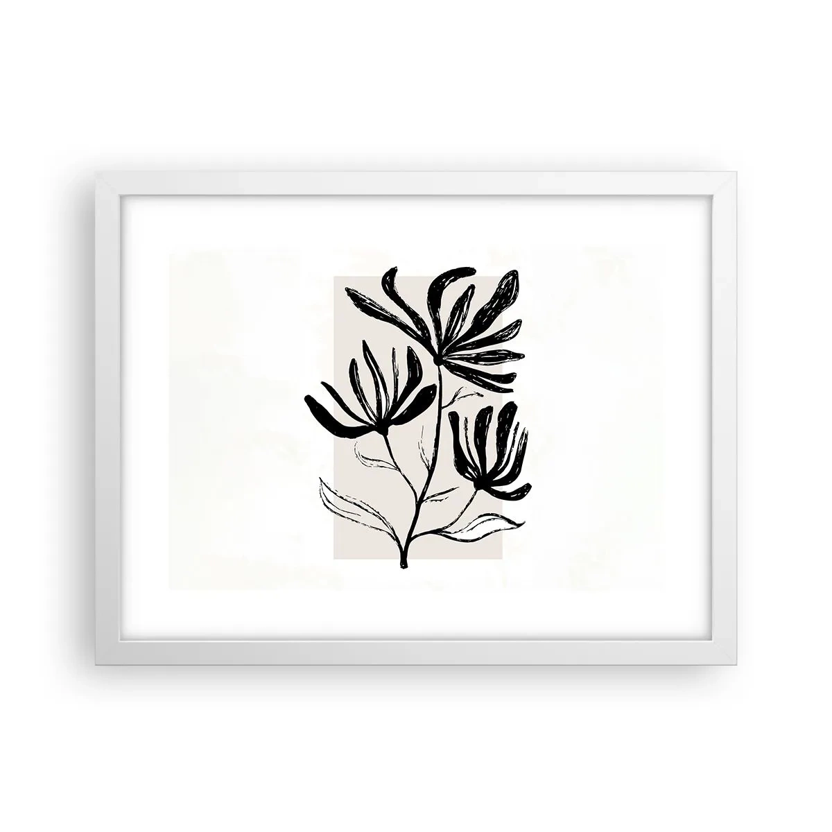 Poster în ramă albă - Schiță pentru ierbar - 40x30 cm