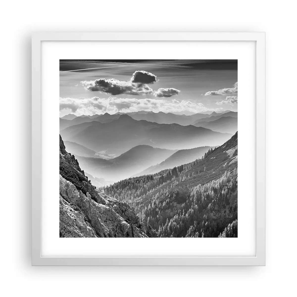 Poster în ramă albă - Dincolo de orizont - 40x40 cm