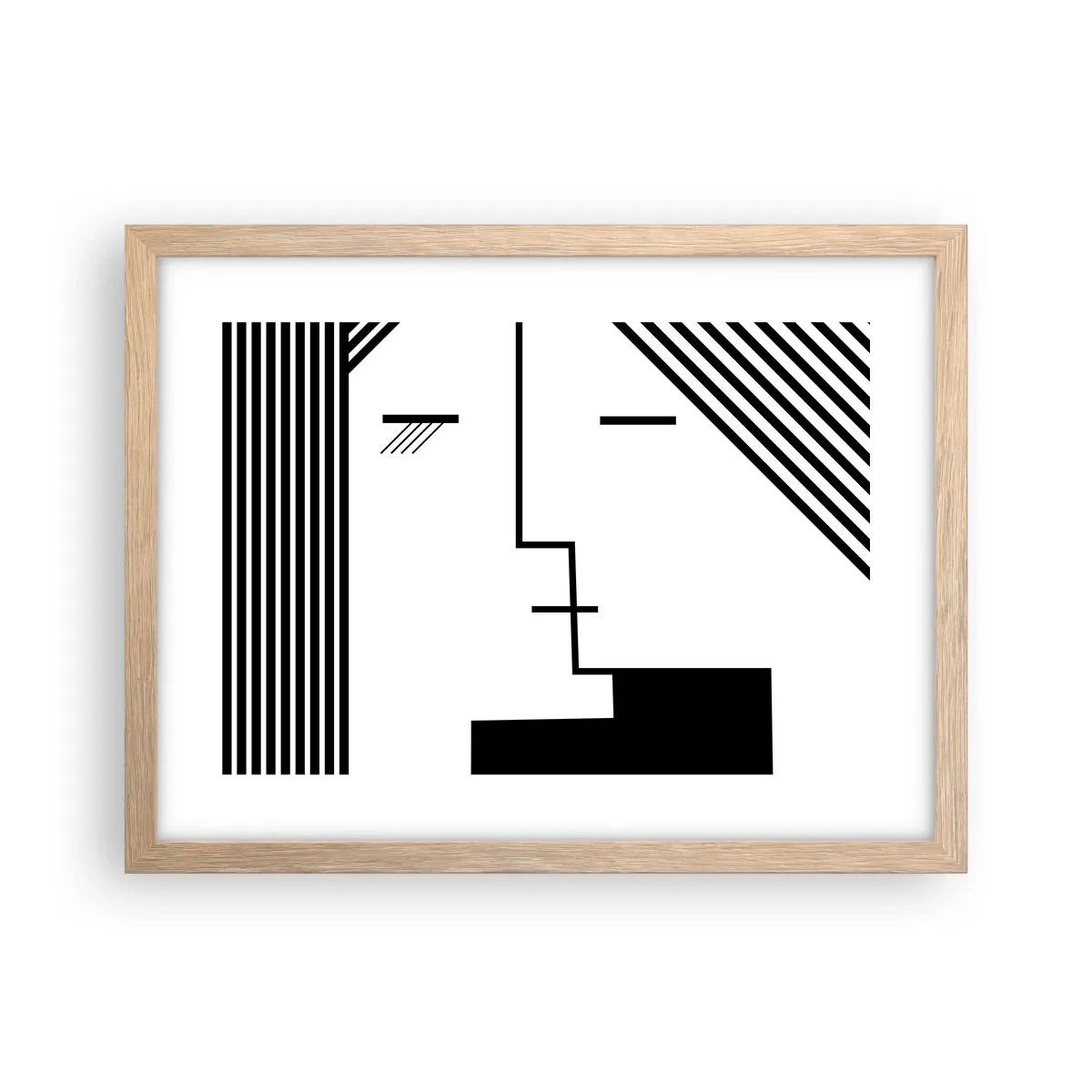 Poster în ramă de stejar deschis - Doar un sărut - 40x30 cm