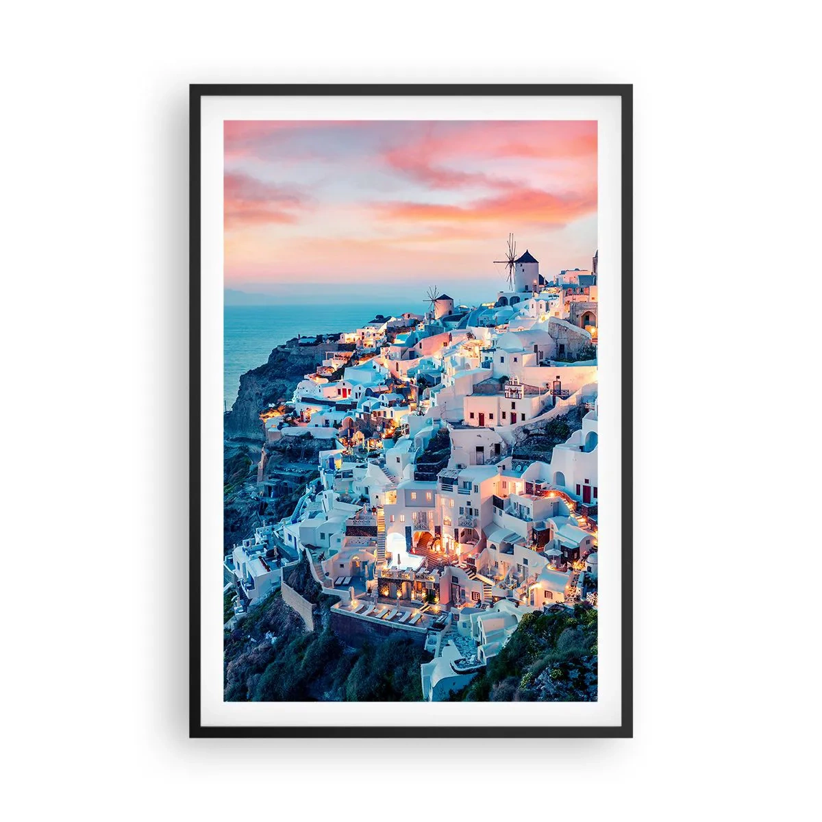 Poster în ramă neagră - Vacanța ta grecească - 61x91 cm