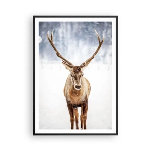 Poster în ramă neagră - Direct din ceața de zăpadă - 70x100 cm