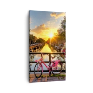 Tablou pe pânză - Dimineața de primăvară în Amsterdam - 45x80 cm