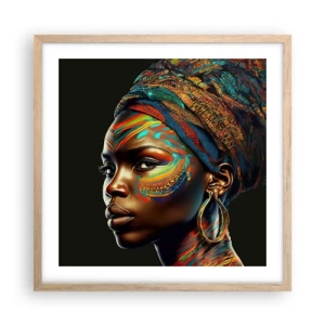 Poster în ramă de stejar deschis - Regina africană - 50x50 cm
