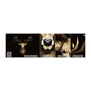 Mostră tapet autocolant Deluxe Sticker - Cerb cubist - Animale, Cerb, Grafică - 100x30 cm