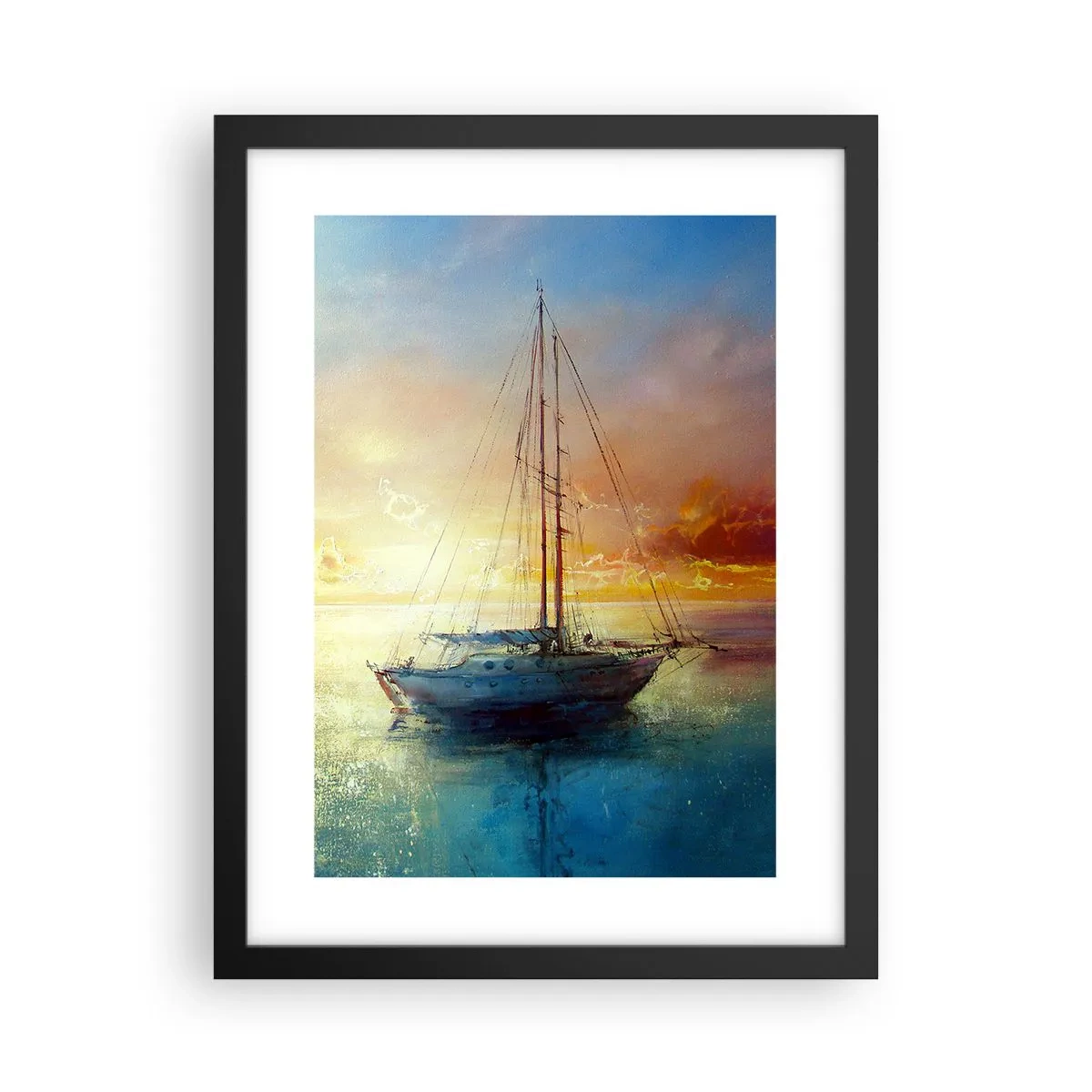 Poster în ramă neagră - Într-un golf de aur - 30x40 cm