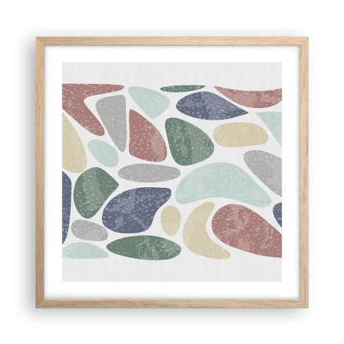 Poster în ramă de stejar deschis - Un mozaic de culori pudrate - 50x50 cm