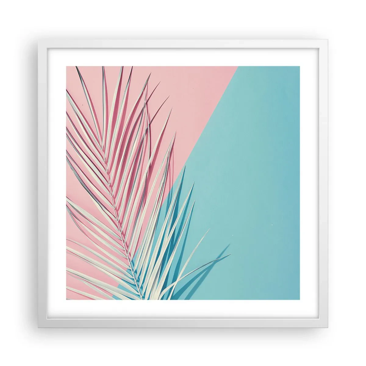 Poster în ramă albă - Impresie tropicală - 50x50 cm