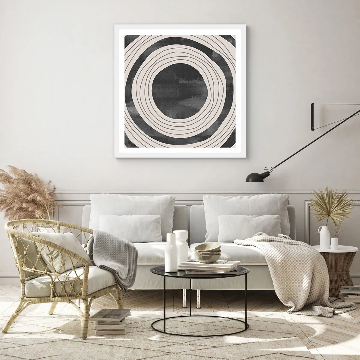 Poster în ramă albă - Direct la subiect - 60x60 cm