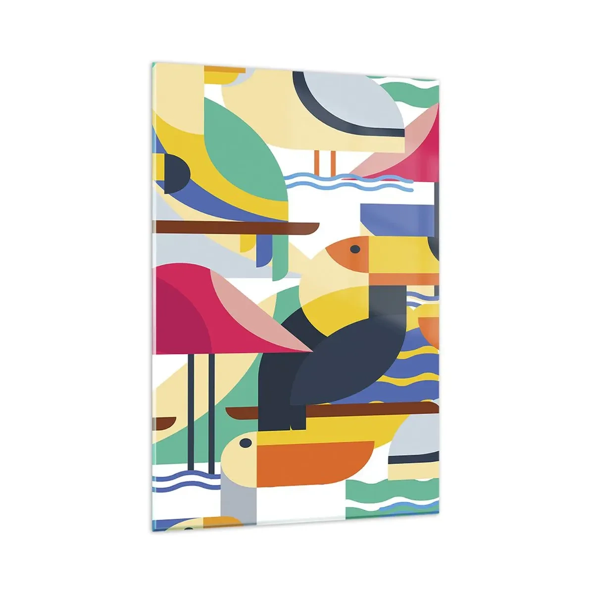 Tablou pe sticlă - Cheful păsărilor - 80x120 cm