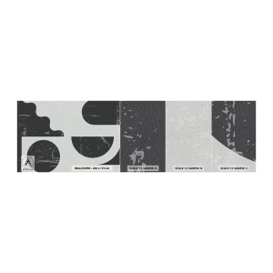 Mostră tapet Premium Canvas - Compoziție deasupra și dedesubt - Abstracția, alb-negru, În vârstă - 100x30 cm