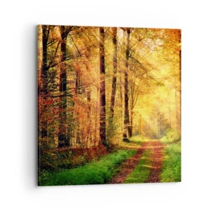 Tablou pe pânză - Tăcere de aur de pădure - 70x70 cm