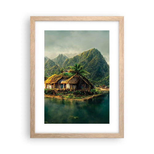 Poster în ramă de stejar deschis - Paradisul tropical - 30x40 cm