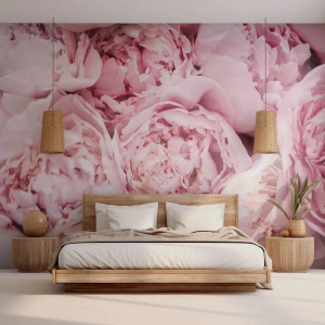Tapet Premium Sand - Îmbrățișate și parfumate - Bujor, Flori, Buchet de flori - 200x140 cm