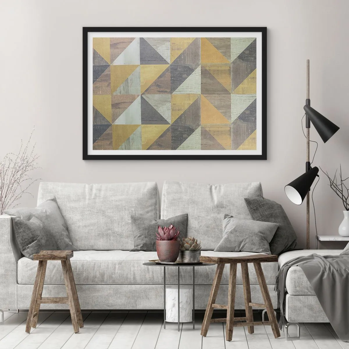 Poster în ramă neagră - La unghiul triunghiului - 50x40 cm