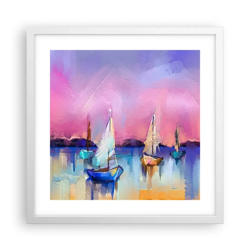 Poster în ramă albă - Direcția: ape largi - 40x40 cm