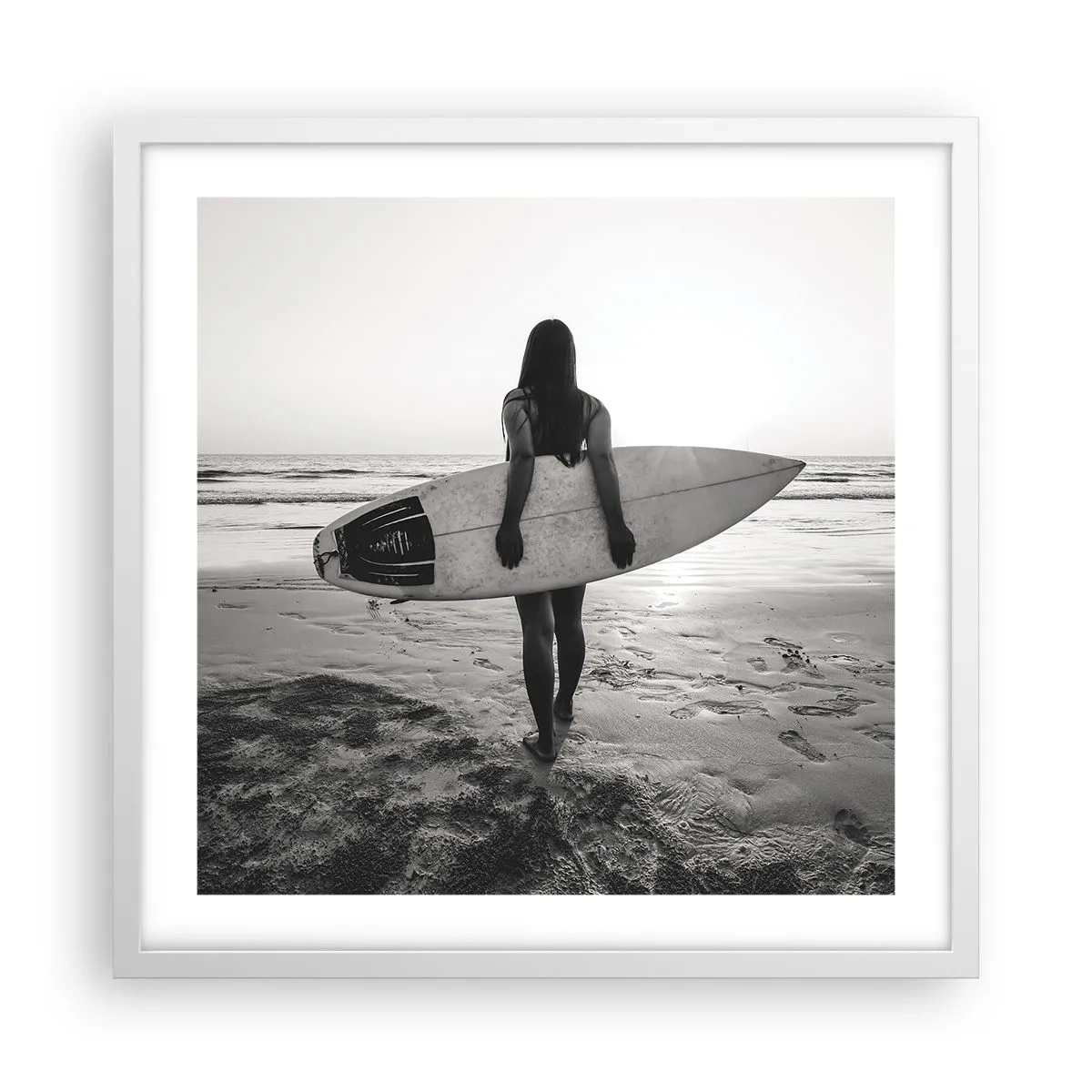 Poster în ramă albă - Fiica valului mării - 50x50 cm