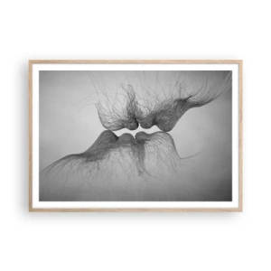 Poster în ramă de stejar deschis - Sărutul vântului - 100x70 cm