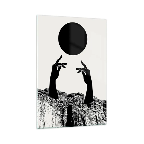 Tablou pe sticlă - Compoziție suprarealistă: soarele și tot restul - 80x120 cm