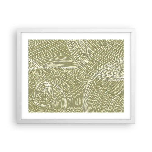 Poster în ramă albă - Abstracție complicată în alb - 50x40 cm