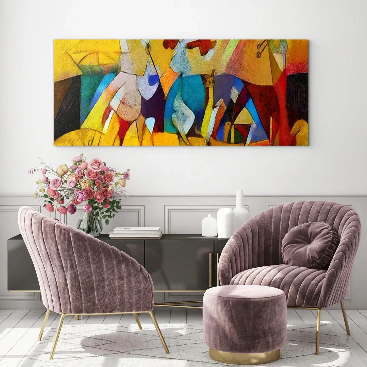 Tablou pe sticlă - Soare - viață - bucurie - 120x50 cm