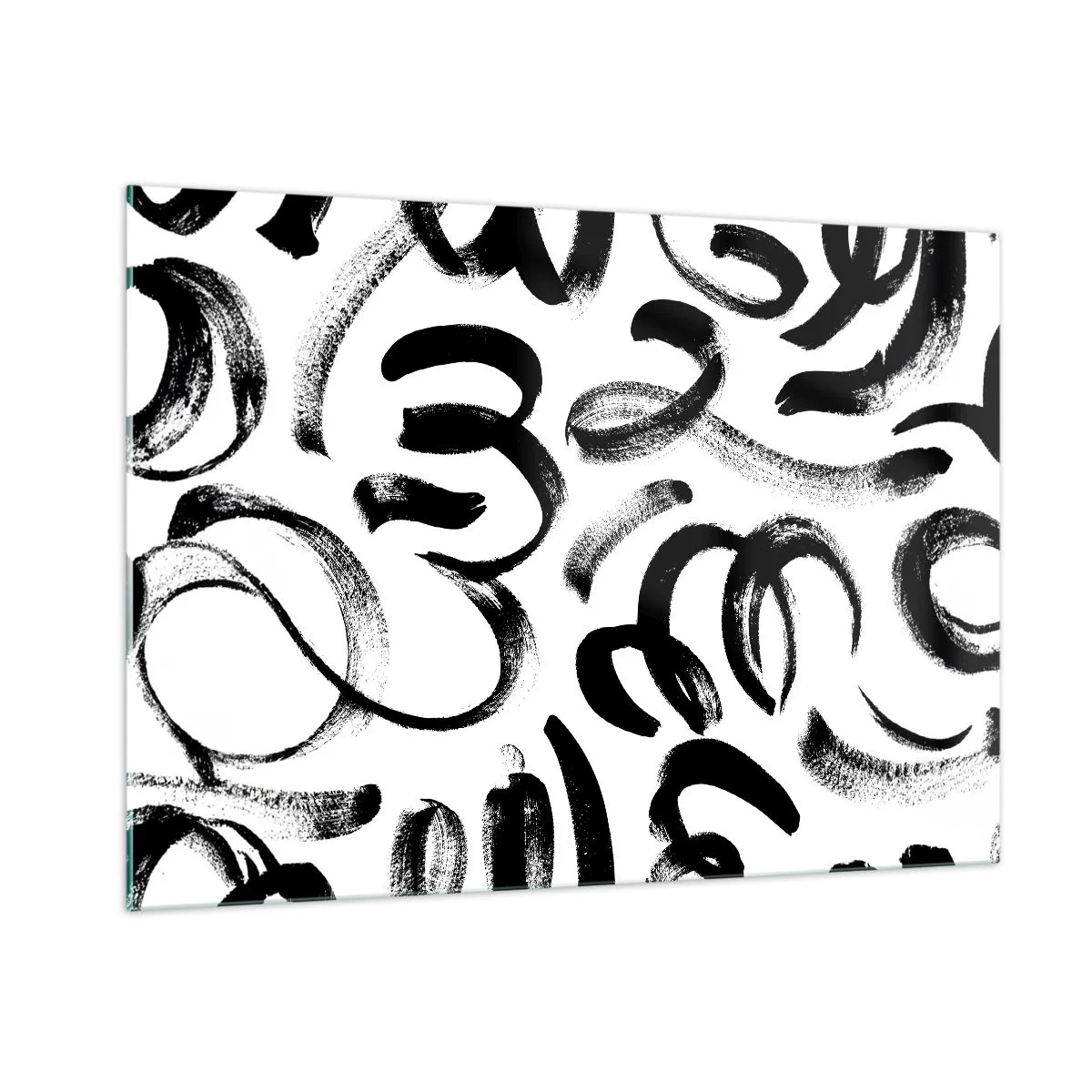 Tablou pe sticlă - Negru pe alb - 100x70 cm