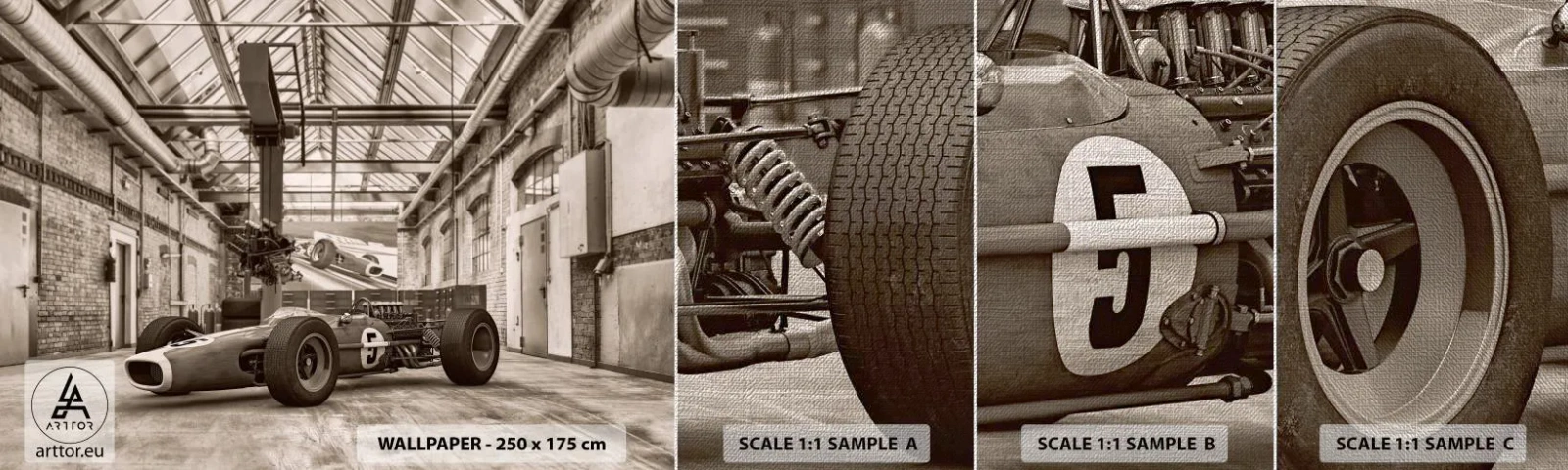 Mostră tapet Premium Canvas - Odihna învingătorului - Formula 1, Retro, Automobile - 100x30 cm