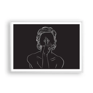 Poster în ramă albă - Frumusețea înflorește în tăcere - 100x70 cm