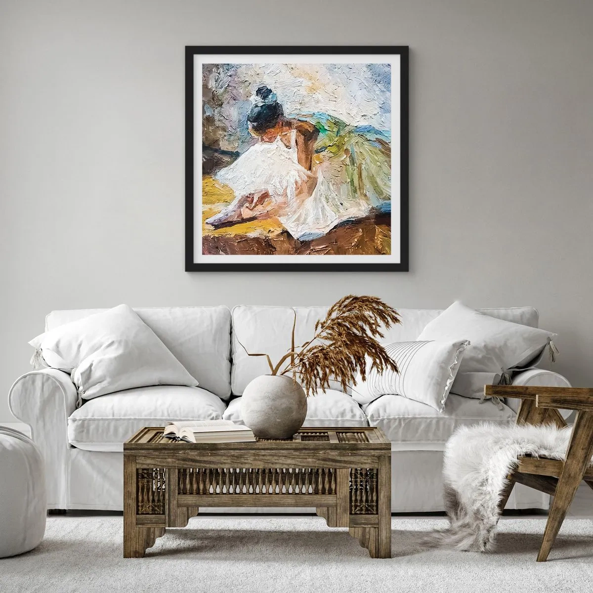 Poster în ramă neagră - Dintr-un tablou de Degas - 30x30 cm