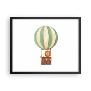Poster în ramă neagră - Călătoriile lui Leon - 50x40 cm