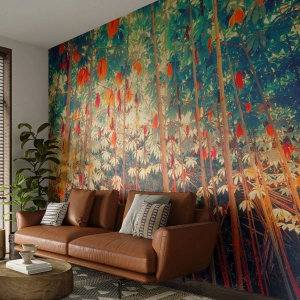 Tapet Premium Sand - Viața secretă a frunzelor - Padure tropicala, Natură, Copaci - 100x70 cm