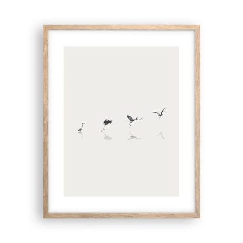 Poster în ramă de stejar deschis - Patru pași simpli - 40x50 cm