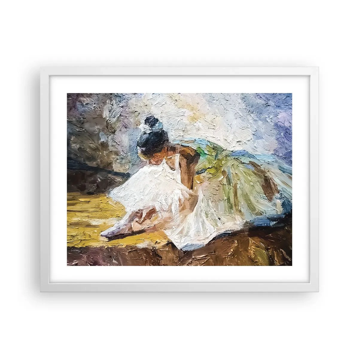 Poster în ramă albă - Dintr-un tablou de Degas - 50x40 cm