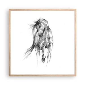 Poster în ramă de stejar deschis - Într-un trap grațios - 60x60 cm