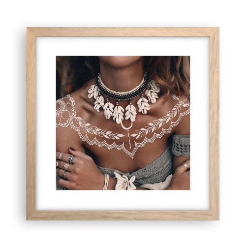 Poster în ramă de stejar deschis - Talismanele, ritualurile feminității - 30x30 cm