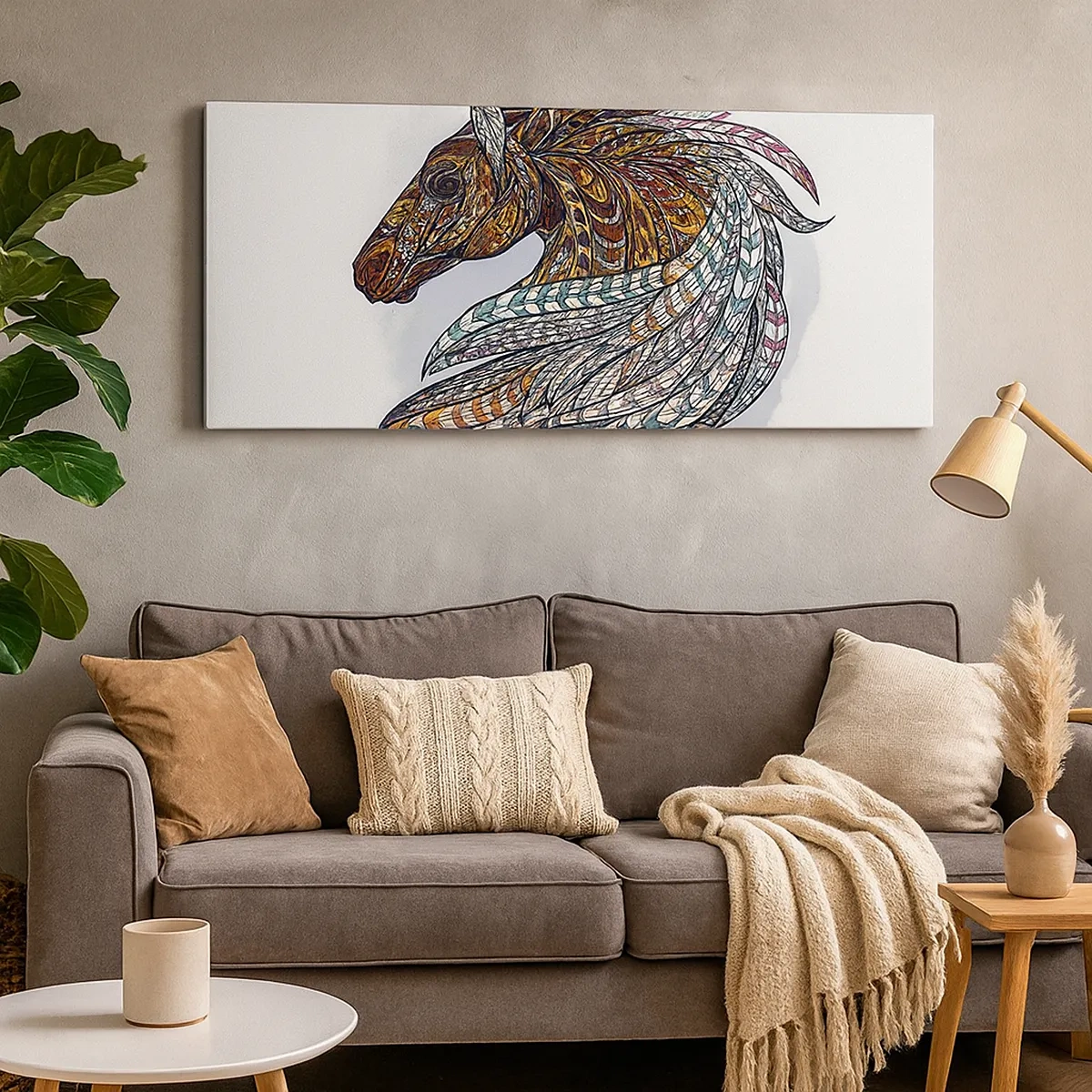 Tablou pe pânză - Armăsarul războinicului celtic - 30x30 cm