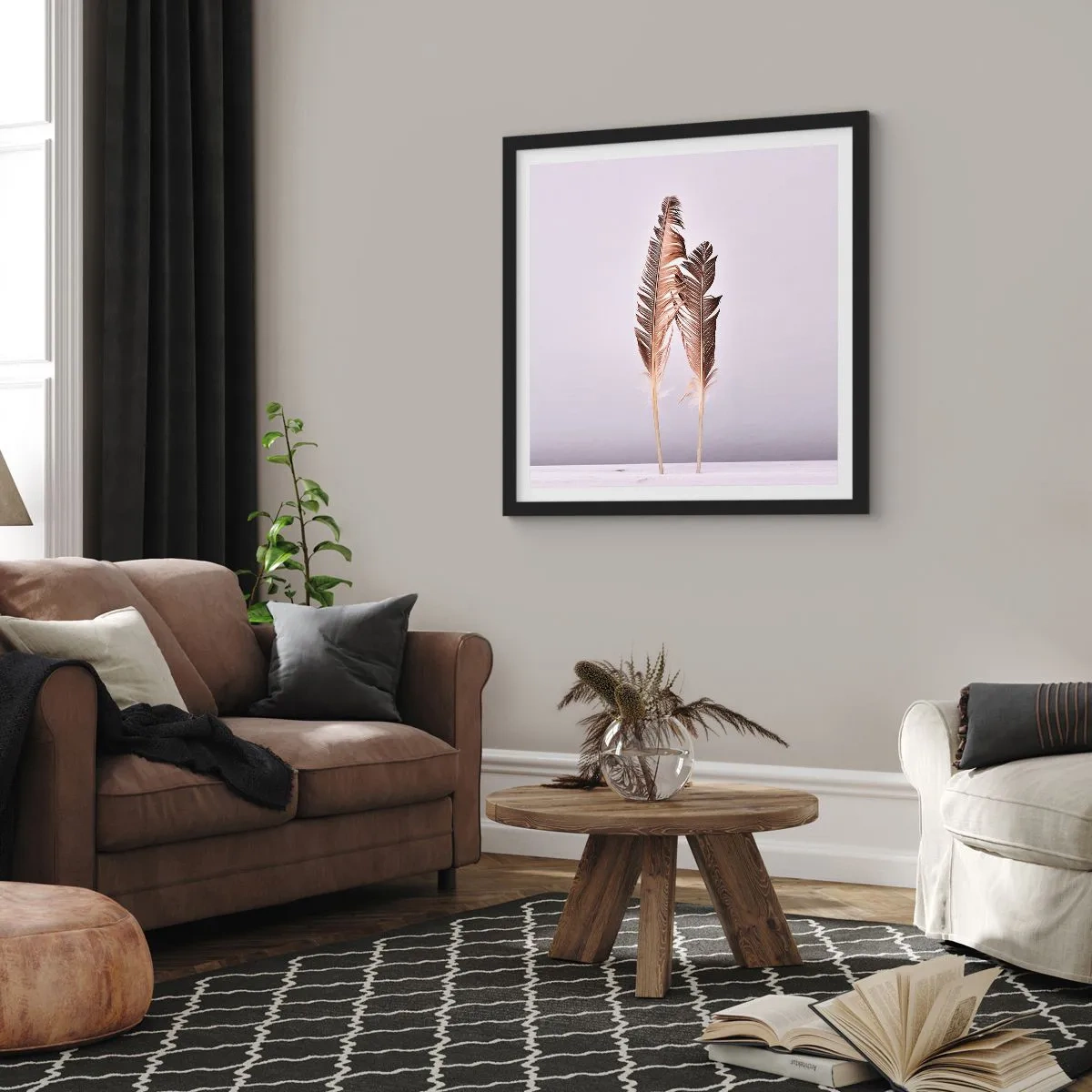 Poster în ramă neagră - Împotriva neantului - 40x40 cm