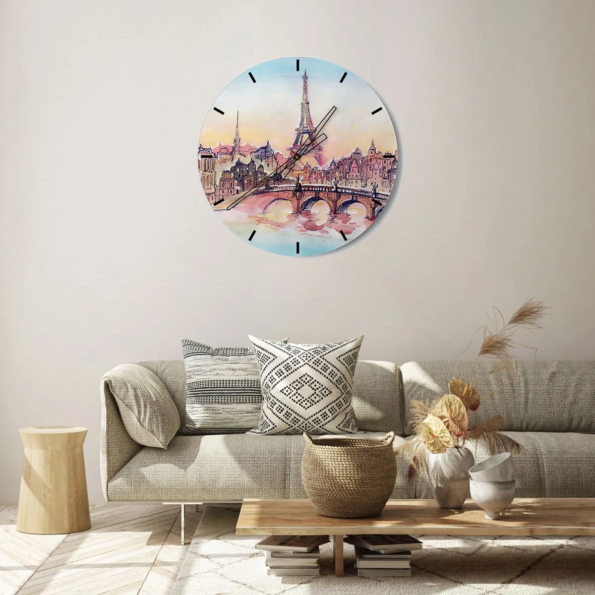 Ceas de perete - Ceas pe sticlă - Singurul oraș de acest fel din lume - 30x30 cm