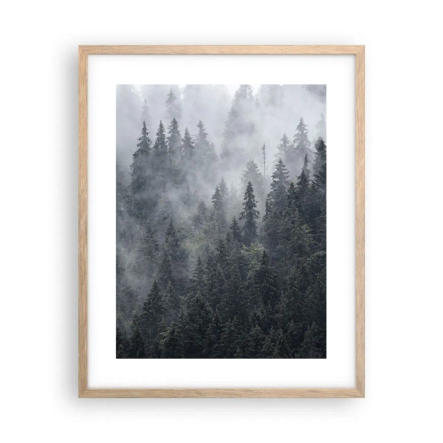 Poster în ramă de stejar deschis - Zori de pădure - 40x50 cm
