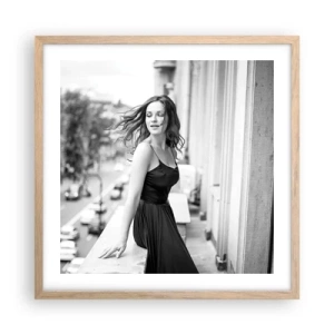 Poster în ramă de stejar deschis - Cu siguranță e o fată pariziană - 50x50 cm