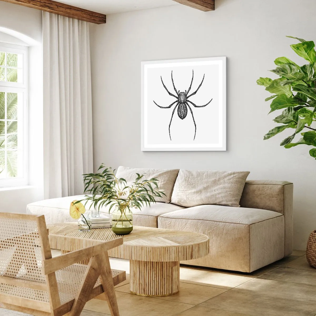 Poster în ramă albă - Precizie tulburătoare - 40x40 cm