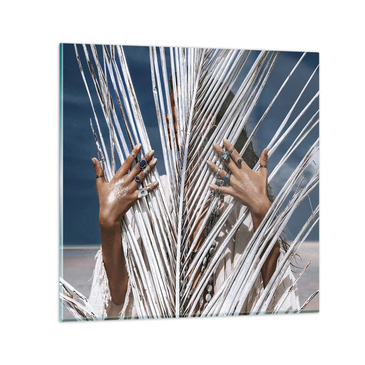 Tablou pe sticlă - Prietena șamanului? - 60x60 cm