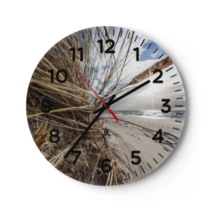 Ceas de perete - Ceas pe sticlă - O întâlnire a elementelor - 40x40 cm