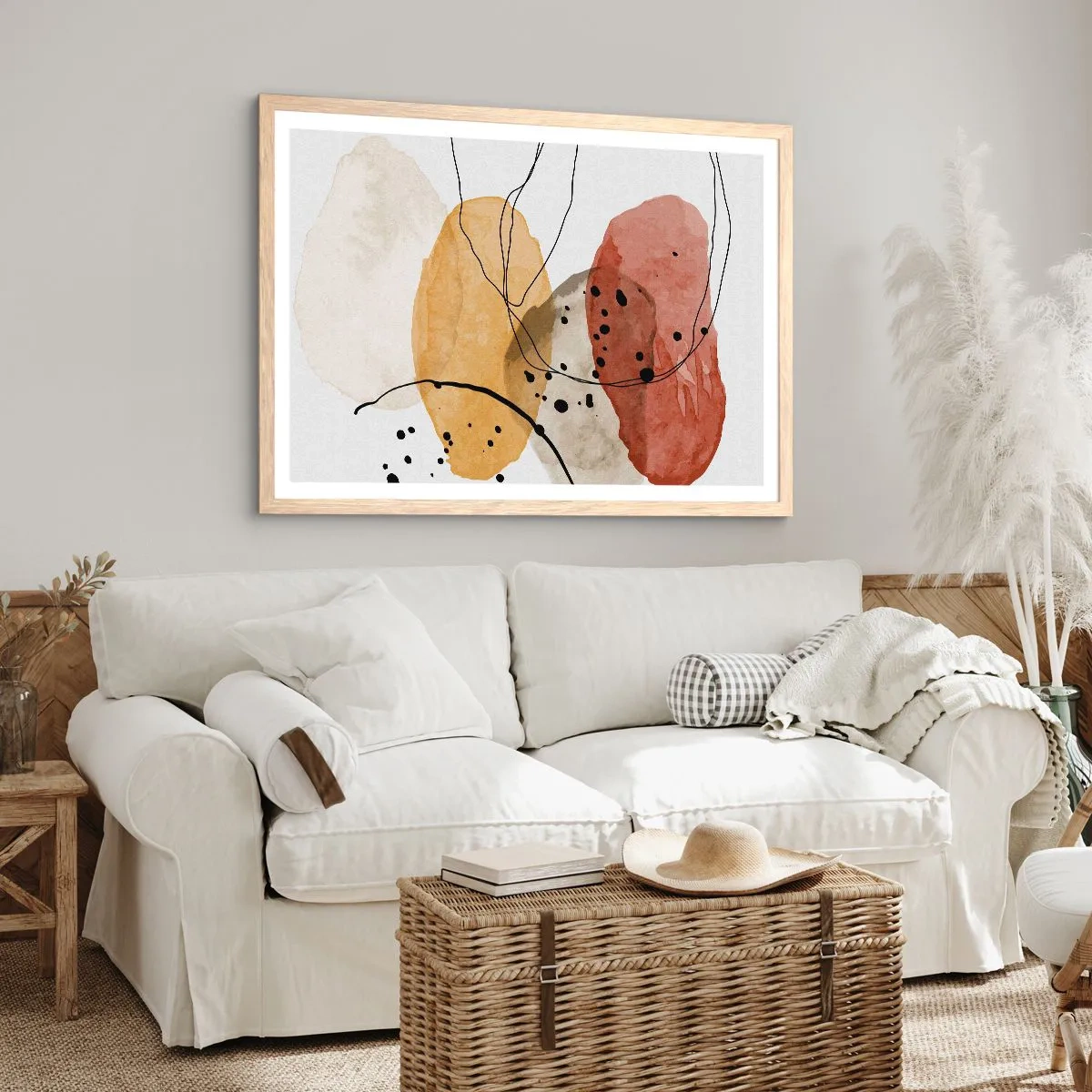 Poster în ramă de stejar deschis - Ca aerul, limpezi și ușoare - 91x61 cm