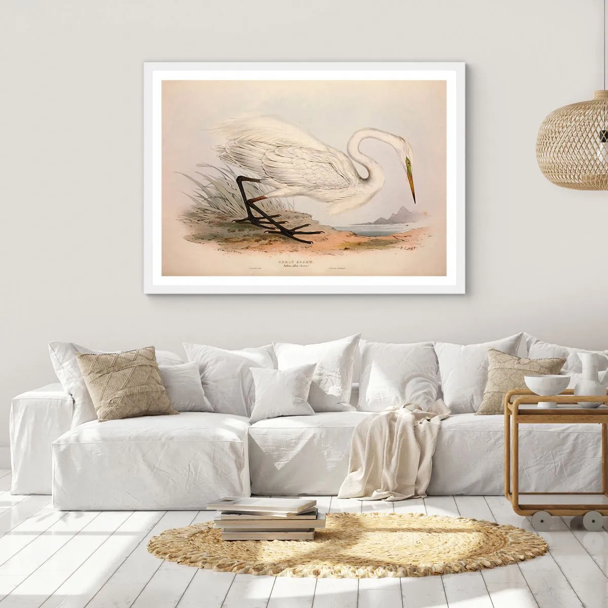 Poster în ramă albă - Doamna în stufărișuri - 70x50 cm