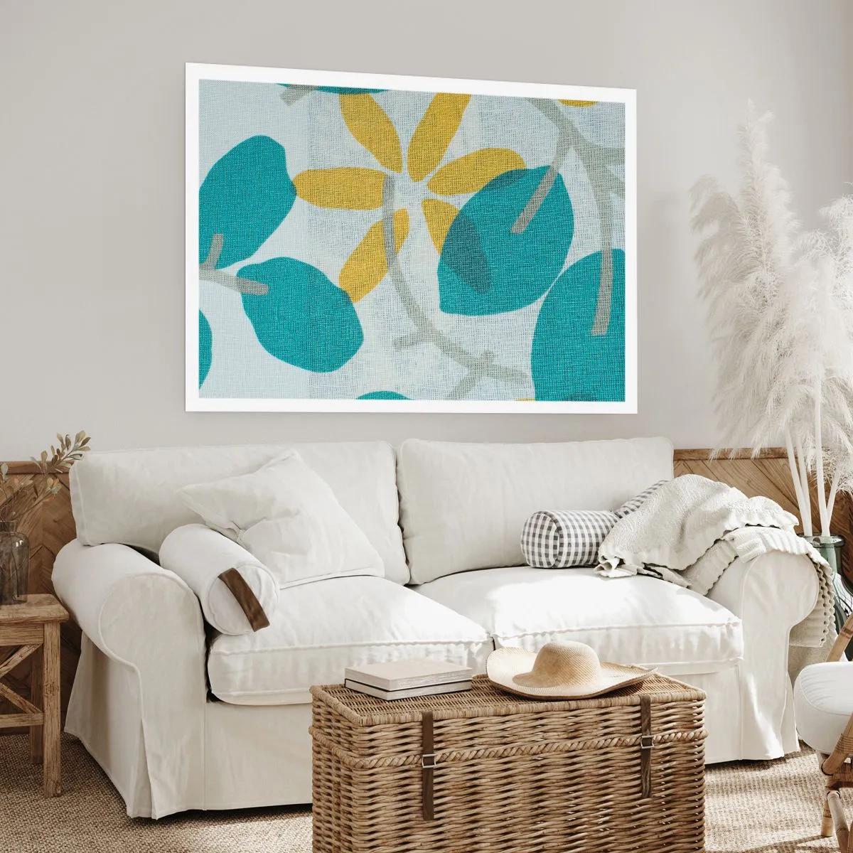 Poster - Printre frunzele de azur - 100x70 cm